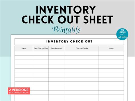 Inventory Sign Out Sheet Template For Microsoft Word