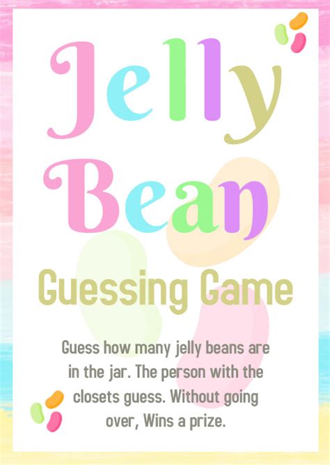 Jelly Bean Guessing Game Free Printable Template