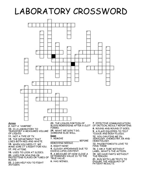 Lab Tech Crossword Clue Answer Revealed