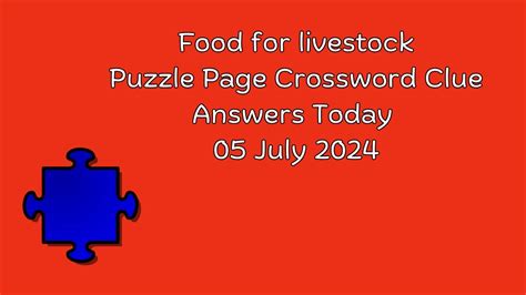 Livestock Feed Source Crossword Clue Solution