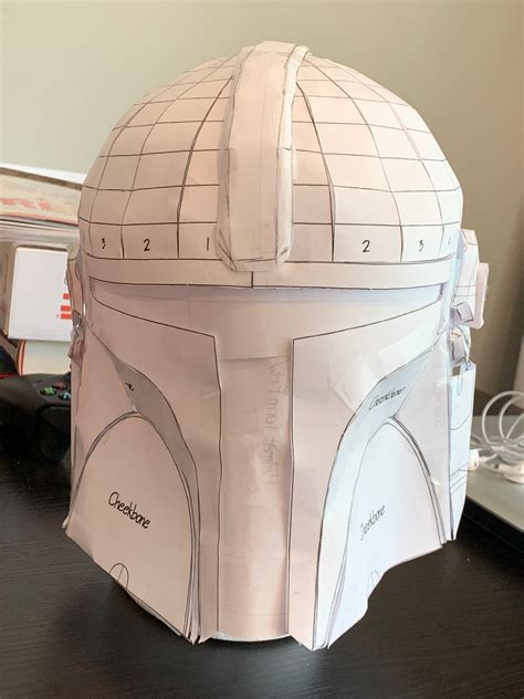 Mandalorian Helmet Template: Free Cardboard Diy Pattern