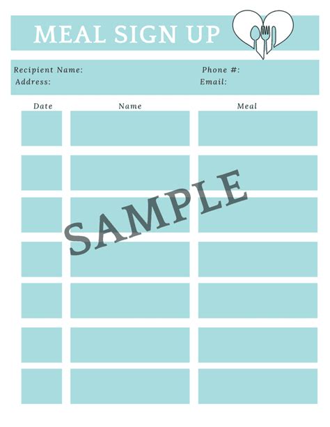 Meal Train Organization With Google Sheets Template