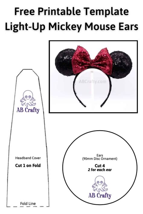 Mickey Mouse Ears Printable Template Free Download