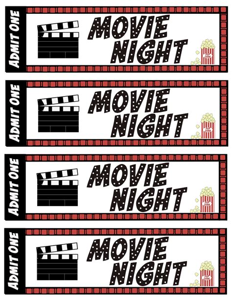 Movie Night Ticket Template Design And Download Ideas