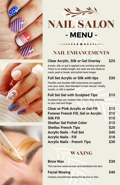 Nail Salon Service Menu Template Guide