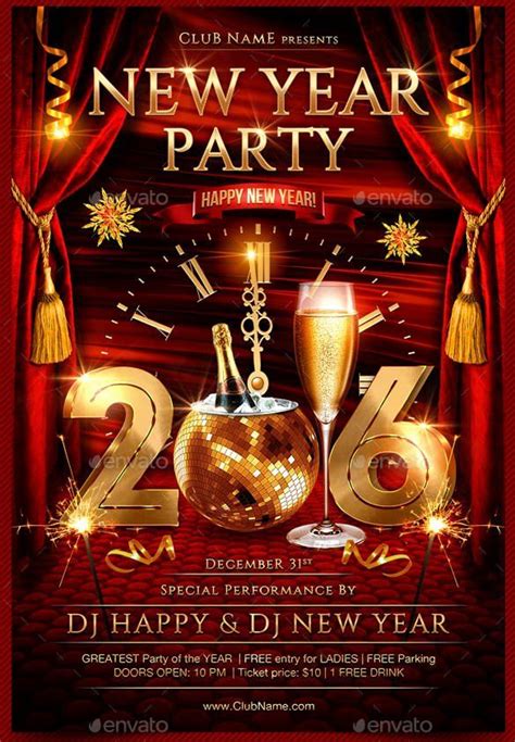 New Years Eve Party Flyer Templates Free Download