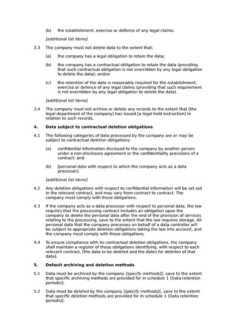 Nist Data Retention Policy Template And Guidelines