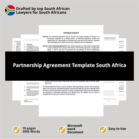 Partnership Agreement Template South Africa Word Download