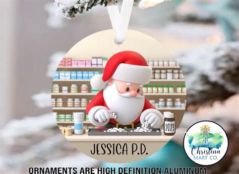 Personalized Pharmacy Tech Christmas Ornaments