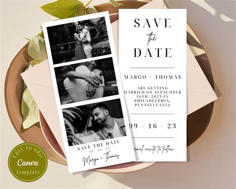 Photobooth Save The Date Template Design Ideas