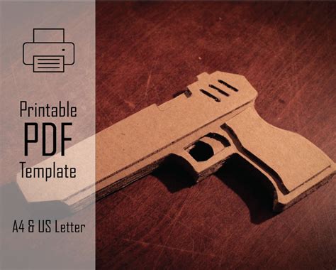 Pistol Cardboard Gun Template Free Printable Design