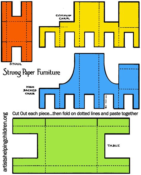 Printable 3d Paper Furniture Templates For Easy Crafting