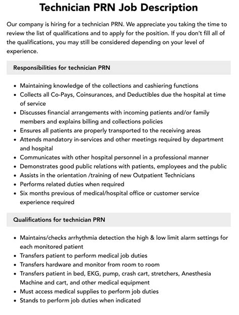 Prn Tech Job Opportunities And Career Growth