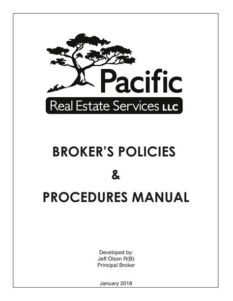 Real Estate Policy And Procedures Manual Template Free