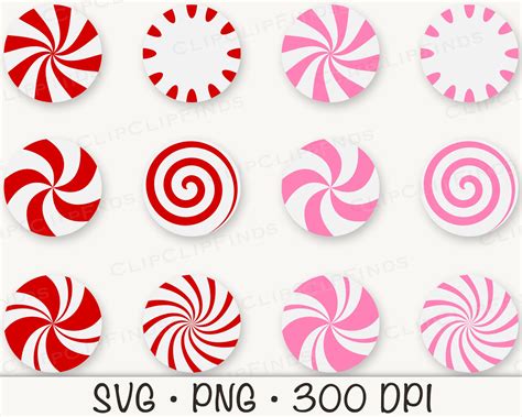 Round Peppermint Candy Template: Diy Sweet Treat Design