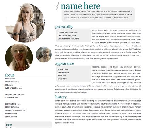 Rp Character Bio Template: Create Your Dream Character Today