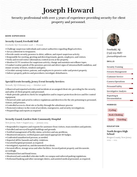 Security Resume Templates To Land Your Dream Job