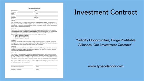 Simple Investment Contract Template In Word