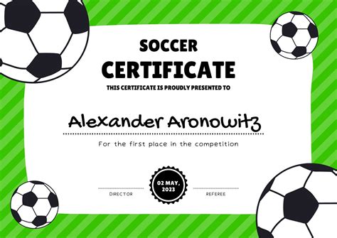 Soccer Award Template Printable Free Download