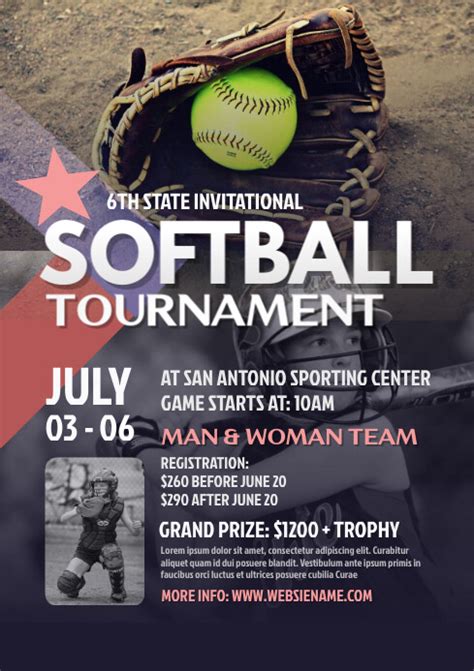 Softball Tournament Flyer Design Template