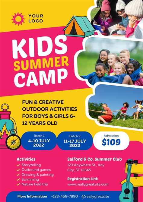 Summer Camp Flyer Template Designs And Ideas