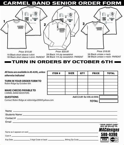 T Shirt Sales Order Form Template Download