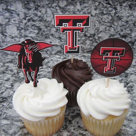 Texas Tech Cupcake Toppers For Red Raiders Fans