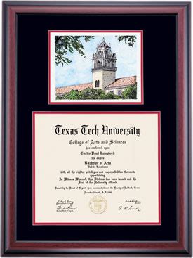 Texas Tech Diploma Frames For Proud Alumni