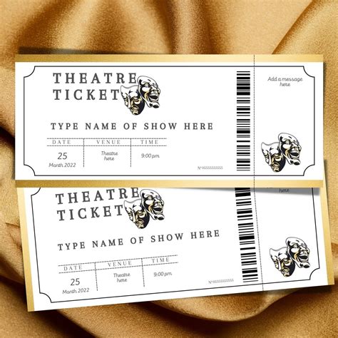 Theater Ticket Template Printable Design