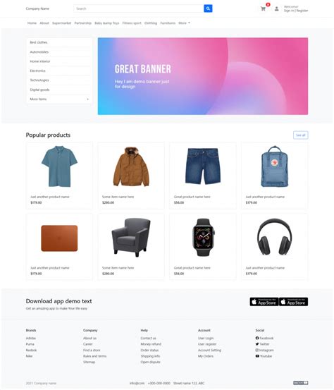 Top Free Ecommerce Bootstrap Templates