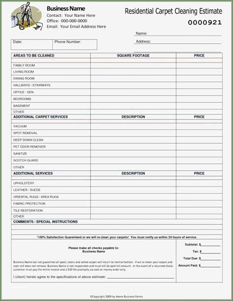 Tree Service Estimate Template Printable Form Free Download