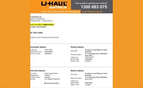 U Haul Receipt Template Generator And Examples