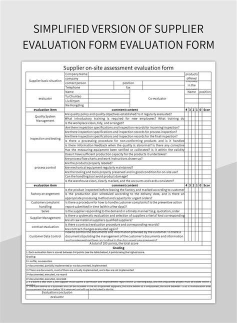 Vendor Evaluation Template Excel Simplified