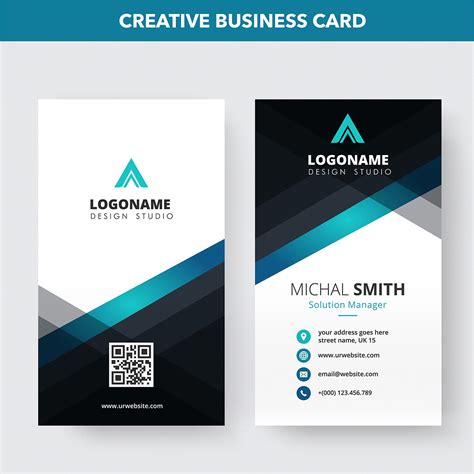 Vertical Business Card Template Psd Free Download