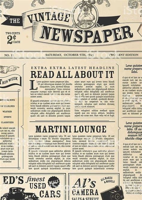 Vintage Newspaper Design Template For Classic Looks