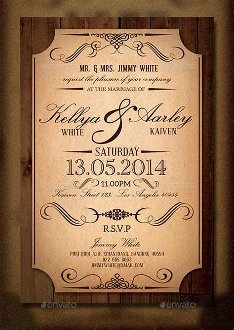 Vintage Wedding Invitation Templates Ideas