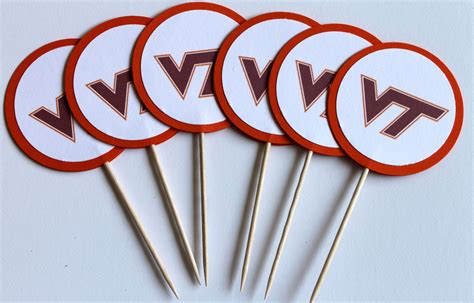 Virginia Tech Cupcake Toppers For Hokies Fans