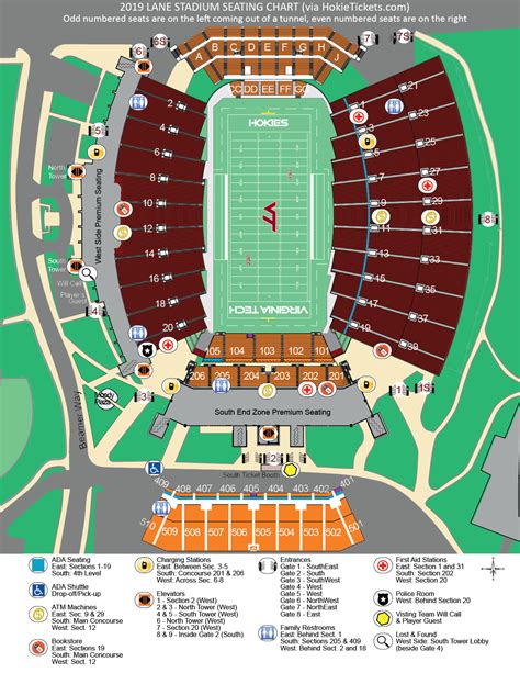 Vt Lane Stadium Seating Chart For Football