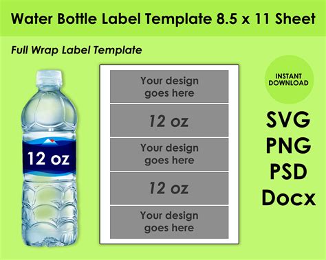 Water Bottle Label Template Psd Free Download