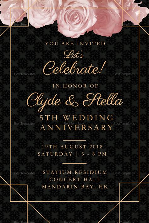 Wedding Anniversary Invitation Templates And Ideas