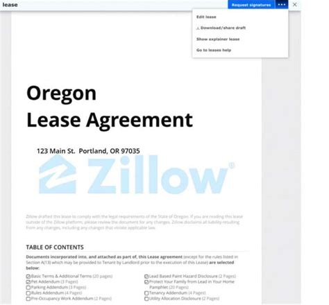 Zillow Lease Agreement Template For Landlords